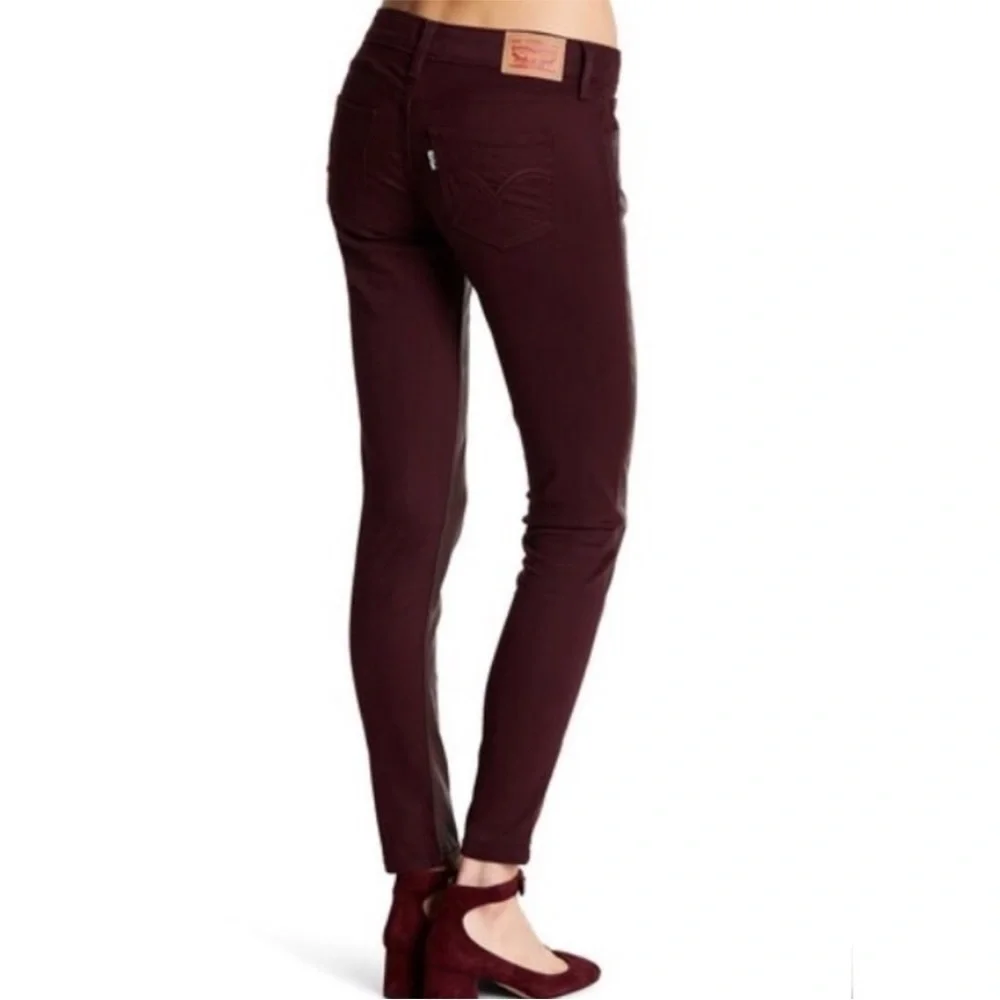 Levi’s 535 Super Skinny Burgundy Biker Pants Size 28